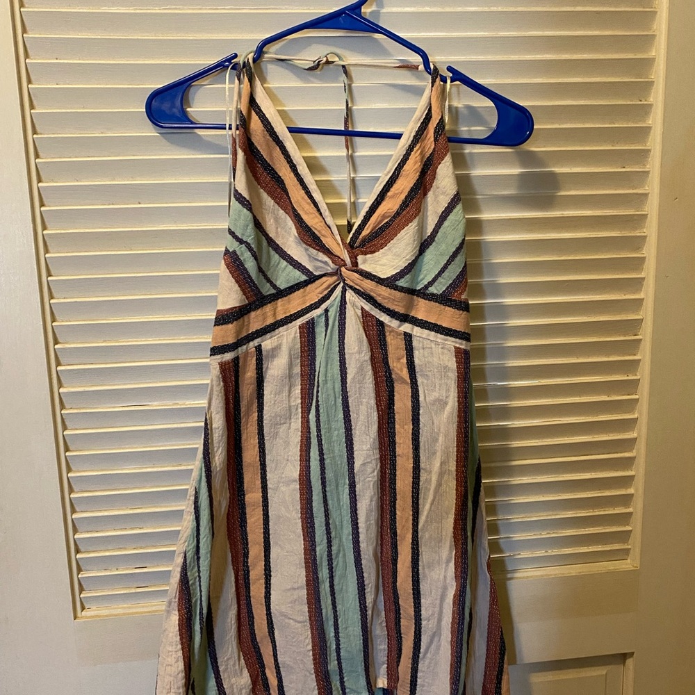 Free People Multi Strip Halter Dress